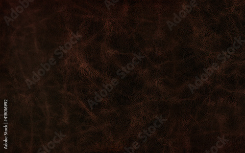 Bilde på lerret Abstract wrinkled dark brown leather high resolution