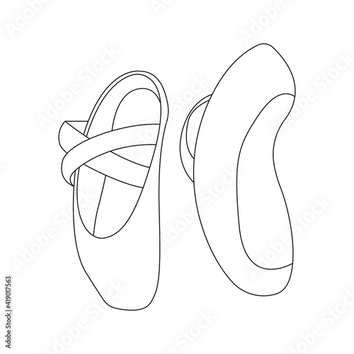 Ballet shoes line icon pointe shoes vector