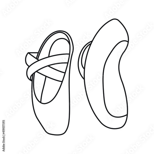 Ballet shoes line icon pointe shoes vector