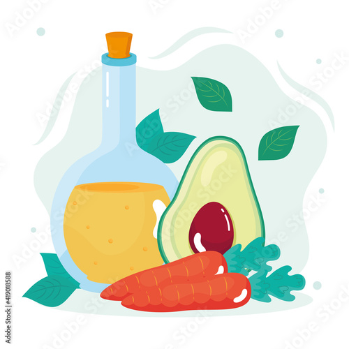healthy olive oil and vegetables