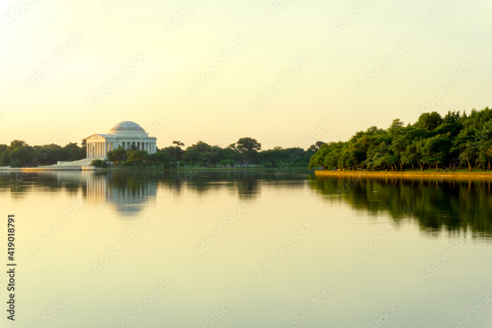 View of the Thomas Jefferson Memorial in Washington DC.