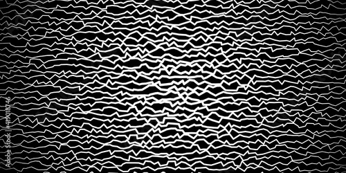Abstract black and white background illustration, doodle style jagged horizontal lines