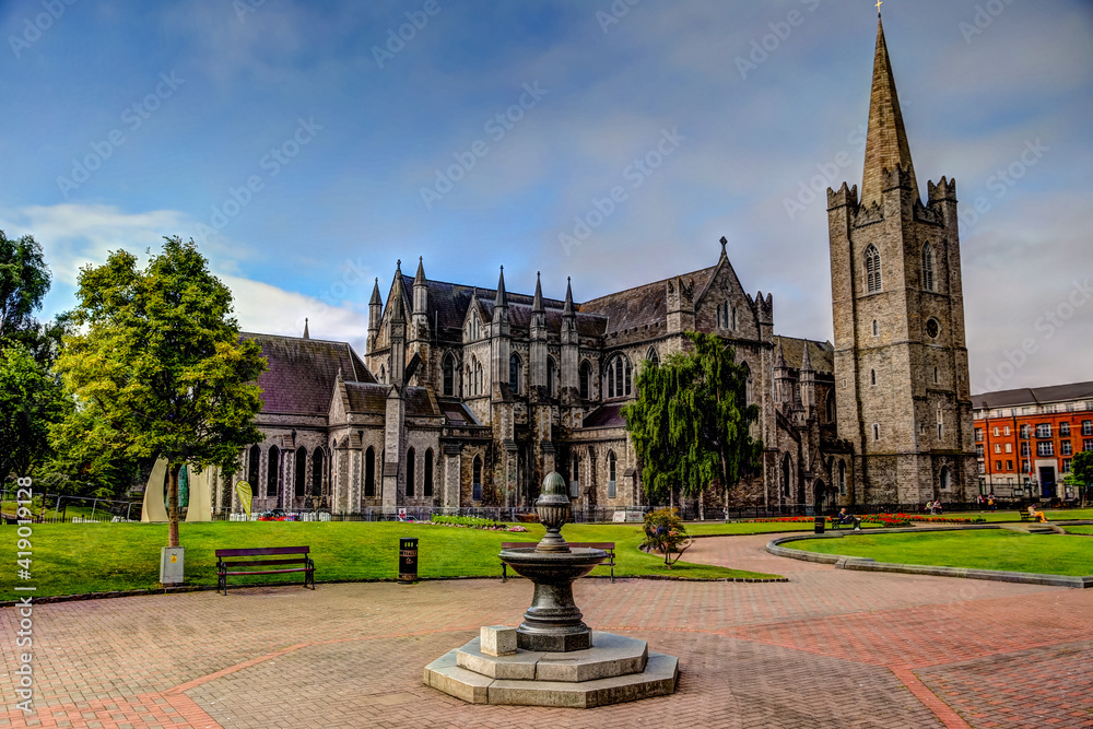 Obraz premium St. Patrick's Cathedral and grounds in Dublin Ireland
