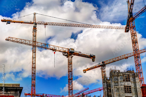 Photography Construction cranes in Dublin Ireland