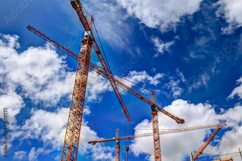 Photography Construction cranes in Dublin Ireland