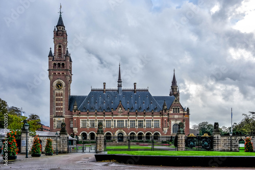 Peace Palace, The Hague, Netherlands, Holland, Europe.  international city of peace and justice photo