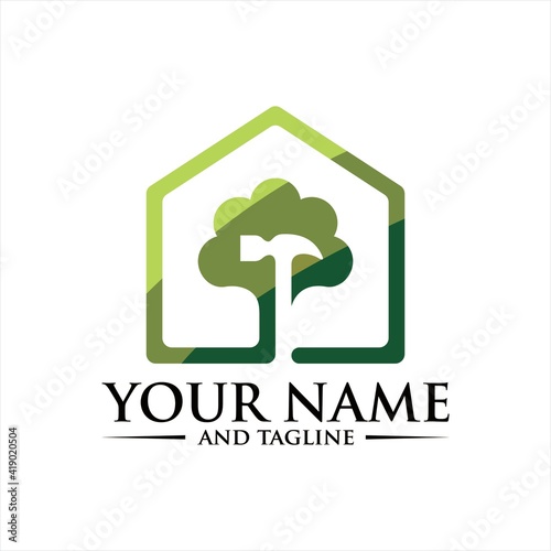 House Repairs Shop Logo Template, Home Repair Logo Icon Symbol.