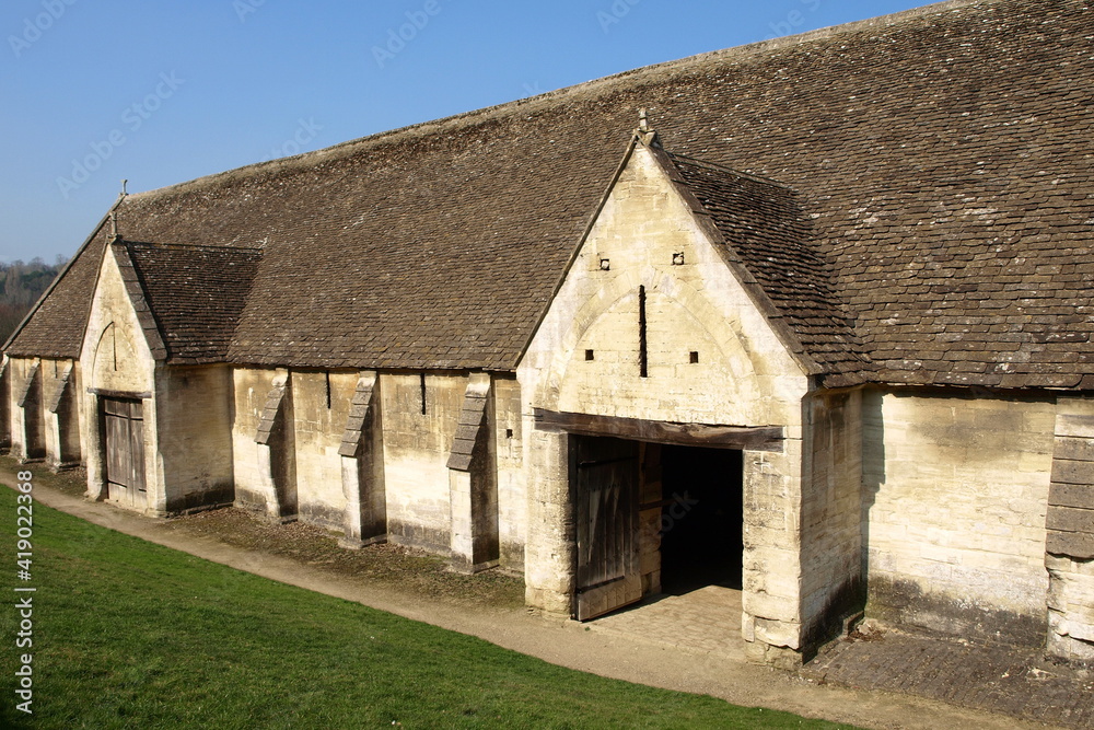 old stone tithe barn