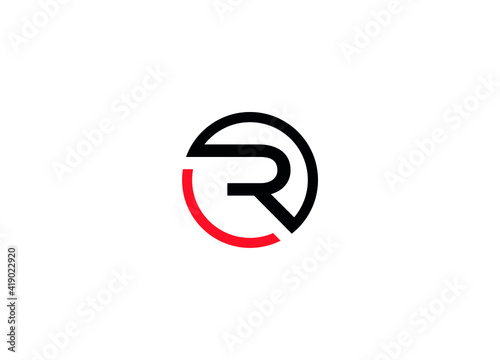rc initial modern creative logo design vector icon template