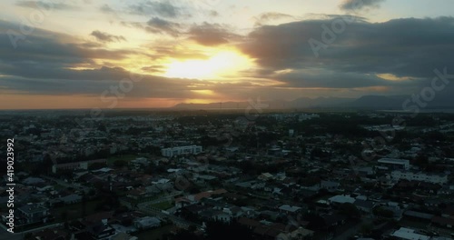 Capão da canoa beach at sunset summer bildings houses drone eolic photo