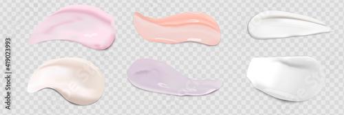 Cream texture stroke isolated on transparent background. Facial creme, foam, gel or body lotion skincare icon.