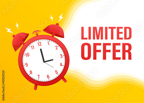 Red limited offer. Special offer badge. Big sale special offer. Red ribbon vector. Vector background. Store label. Vector illustration.
