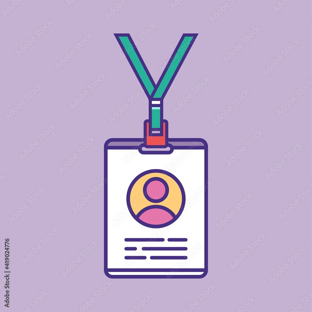 Press card vector icon. Id card badge simple line illustration. Symbol, logo illustration. Cardholder identity sign Press card vector icon. Id card badge simple line illustration. Symbol, logo illustration. Cardholder identity sign
