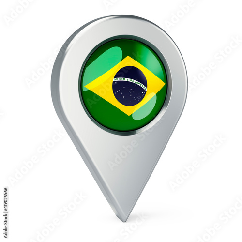 Map pointer with flag of Brazil, 3D rendering Free Download Map pointer with flag of Brazil, 3D rendering - GFXLoad