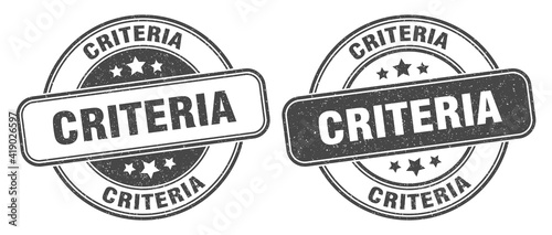 criteria stamp. criteria label. round grunge sign