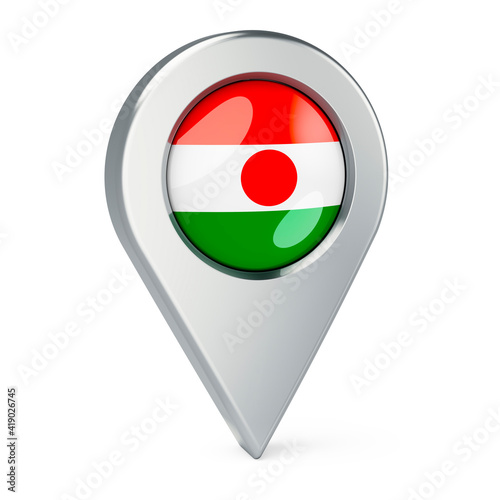 Map pointer with flag of Niger, 3D rendering Free Download Map pointer with flag of Niger, 3D rendering - GFXLoad