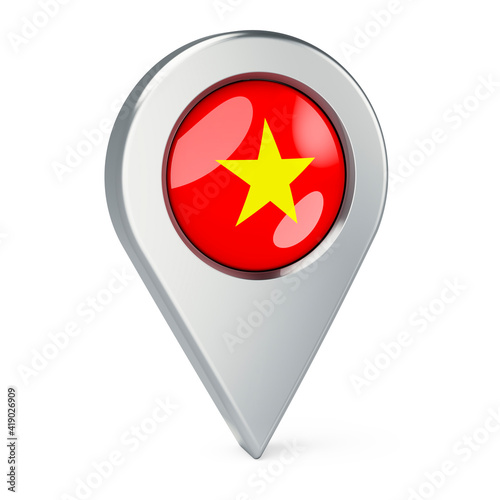Free Download Map pointer with flag of Vietnamese, 3D rendering - GFXLoad