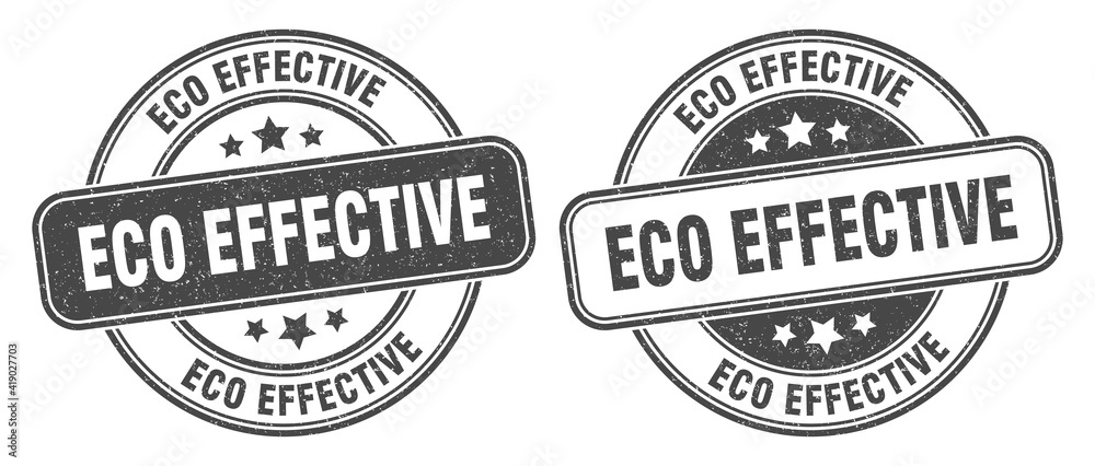 eco effective stamp. eco effective label. round grunge sign