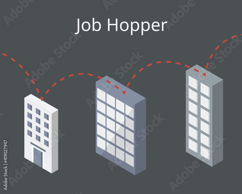 Job hopper who frequently move or change job vector