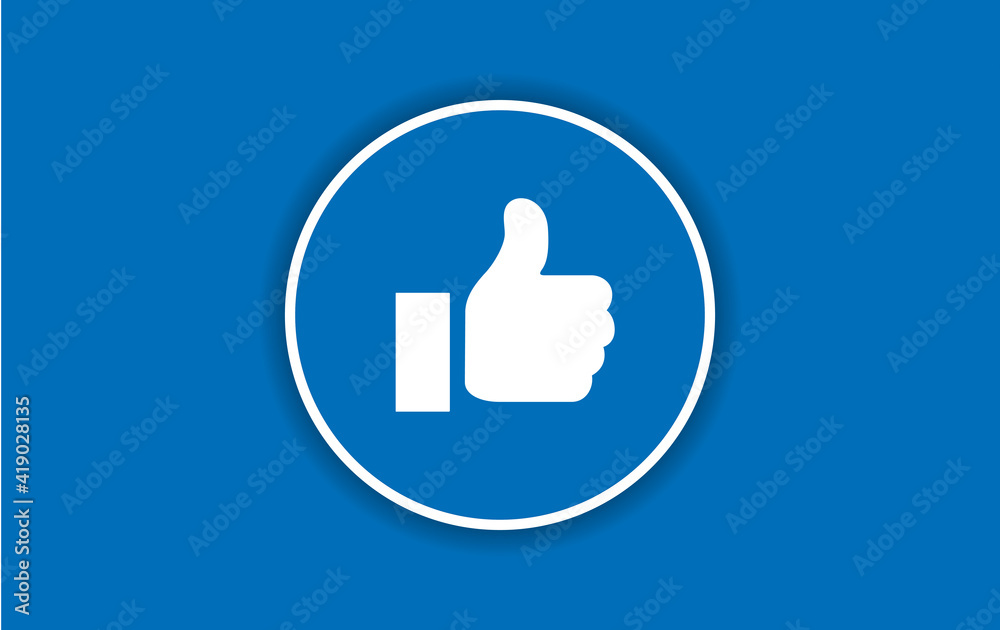 Design Icon Like With Blue Vector Design Icon Like With Blue Vector