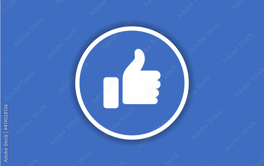Like Icon Design With Blue Background Like Icon Design With Blue Background