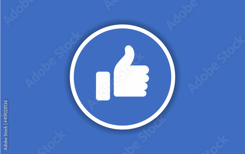 Like Icon Design With Blue Background