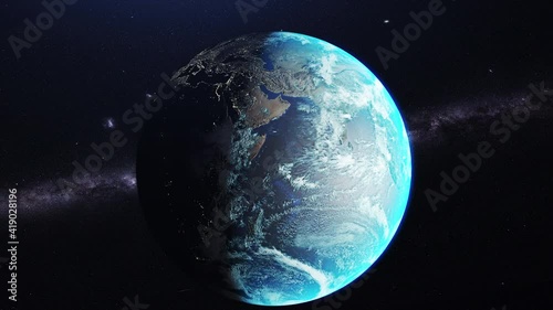 Africa continent from space. Earth globe zoom to africa continent. 