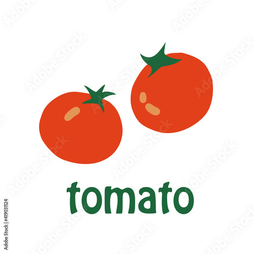 Tomato icon. Autumn harvest vegetables. Vector illustration.