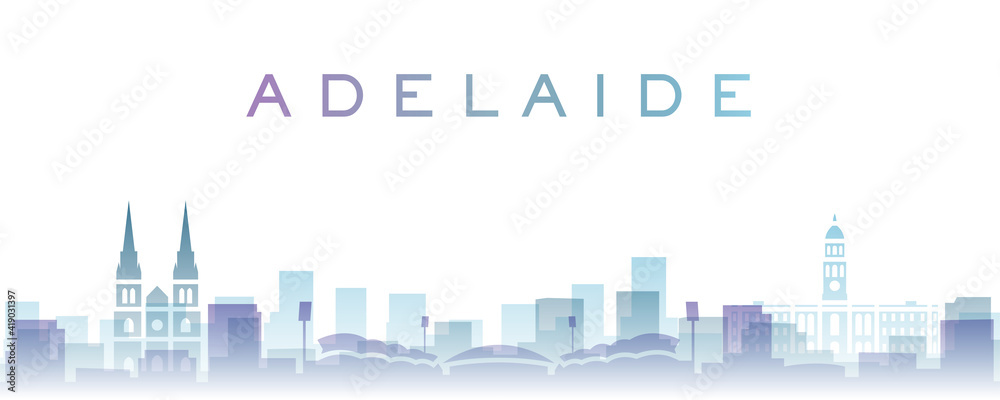 Adelaide Transparent Layers Gradient Landmarks Skyline