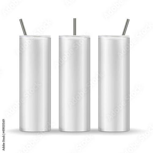 Skinny Tumbler Mockup Template Vector