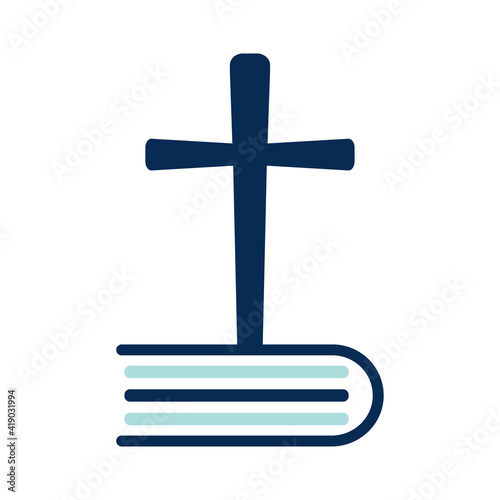 Bible Cross Logo concept design. Christine Church cross logo.