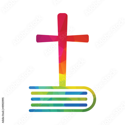 Bible Cross Logo concept design. Christine Church cross logo.