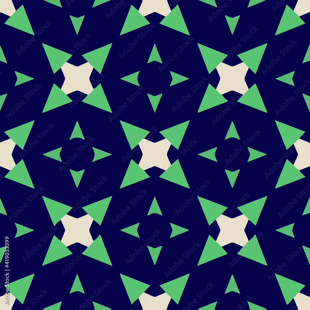 Seamless pattern with symmetric geometric ornament. Seamless pattern with symmetric geometric ornament.