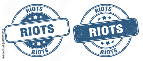 riots stamp. riots label. round grunge sign