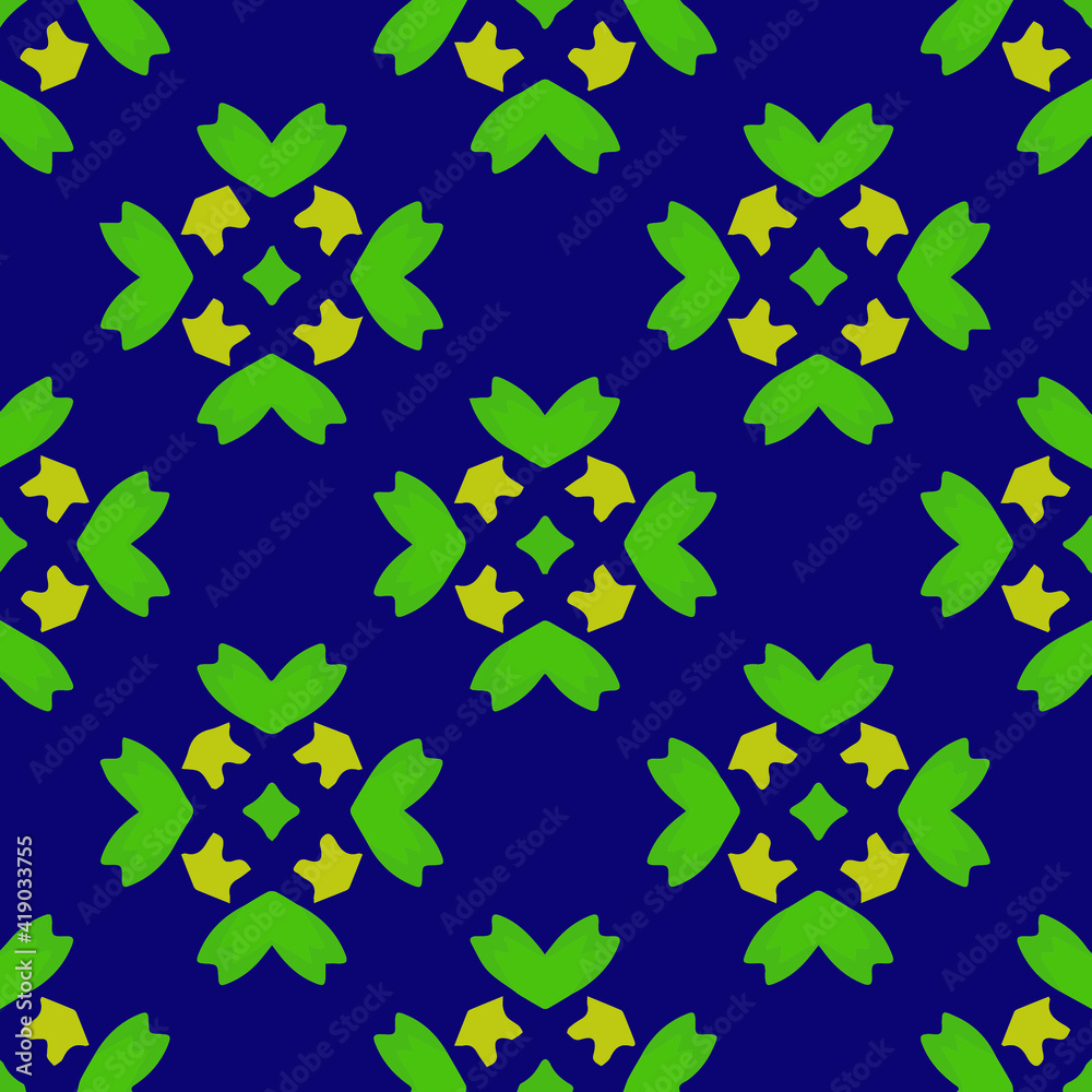 Seamless pattern with symmetric geometric ornament. Seamless pattern with symmetric geometric ornament.