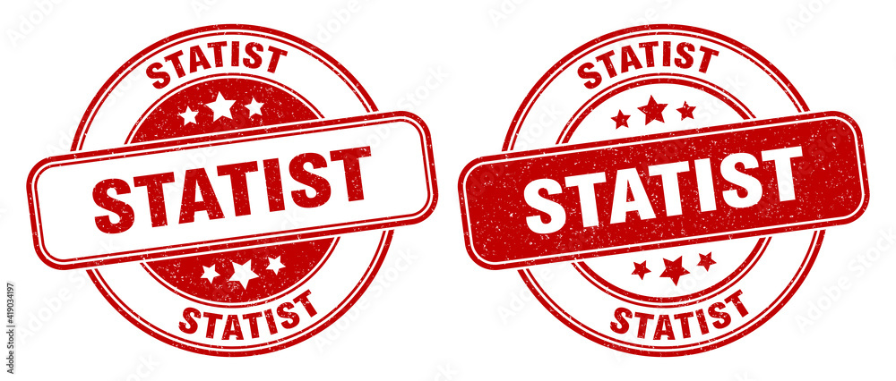 statist stamp. statist label. round grunge sign statist stamp. statist label. round grunge sign
