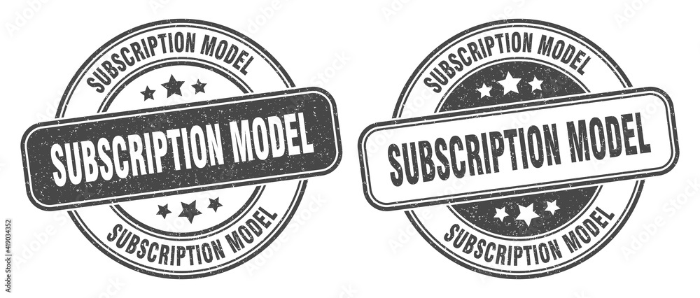 subscription model stamp. subscription model label. round grunge sign