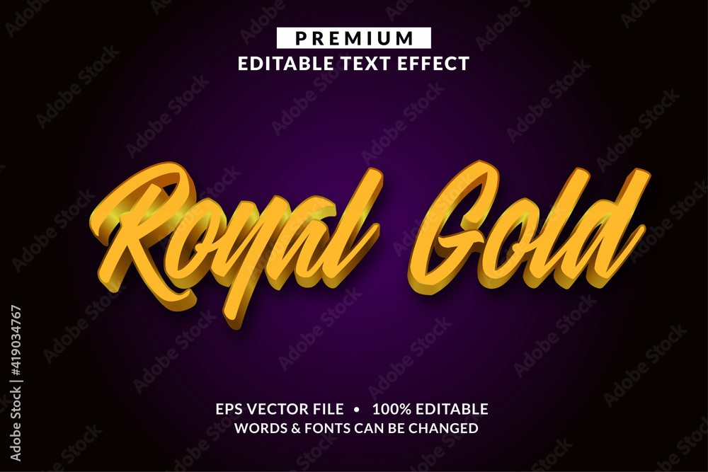 Royal Gold, Premium Editable Text Effect Font style Royal Gold, Premium Editable Text Effect Font style