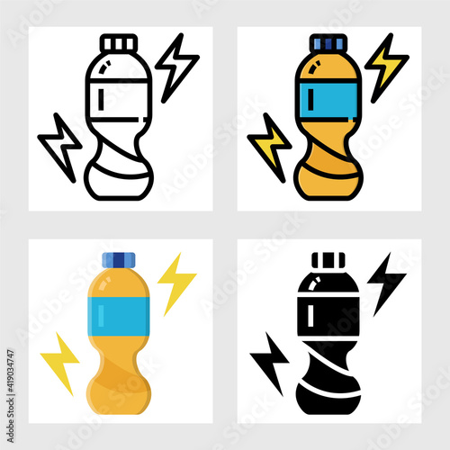 Sports drink icon vector design in filled, thin line, outline and flat style.