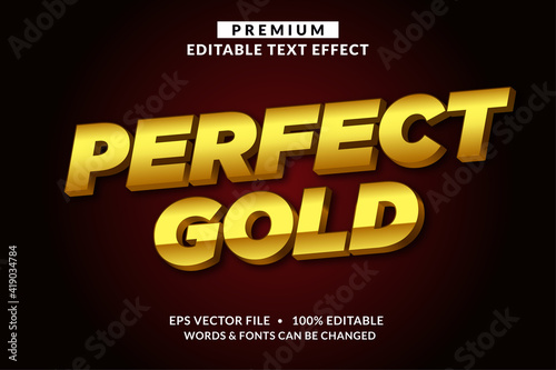 Perfect Gold, Premium Editable Text Effect Font style