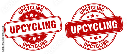 upcycling stamp. upcycling label. round grunge sign