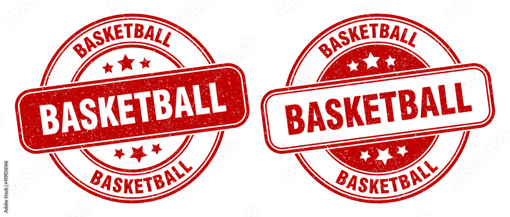 basketball stamp. basketball label. round grunge sign
