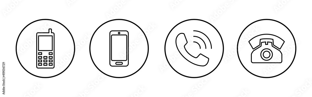 Phone icon set. Call icon vector. telephone symbol