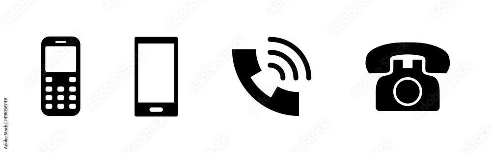 Phone icon set. Call icon vector. telephone symbol Phone icon set. Call icon vector. telephone symbol
