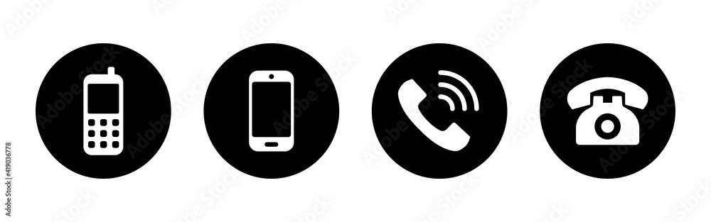 Phone icon set. Call icon vector. telephone symbol Phone icon set. Call icon vector. telephone symbol