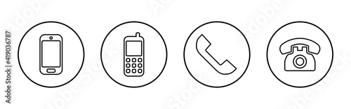 Phone icon set. Call icon vector. telephone symbol