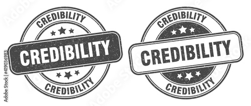 credibility stamp. credibility label. round grunge sign