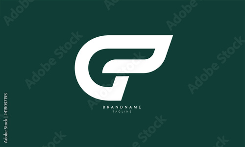 Alphabet letters Initials Monogram logo GP, PG, G and P