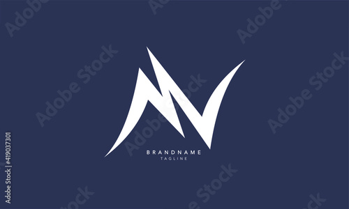 Alphabet letters Initials Monogram logo MN, NM, M and N