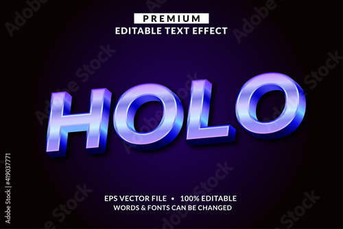 Holo, Premium Editable Text Effect Font style